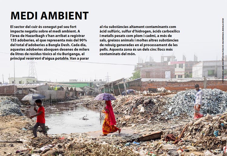 El sector del cuir a Bangla Desh contamina desenes de milers de litres d’aigua cada dia